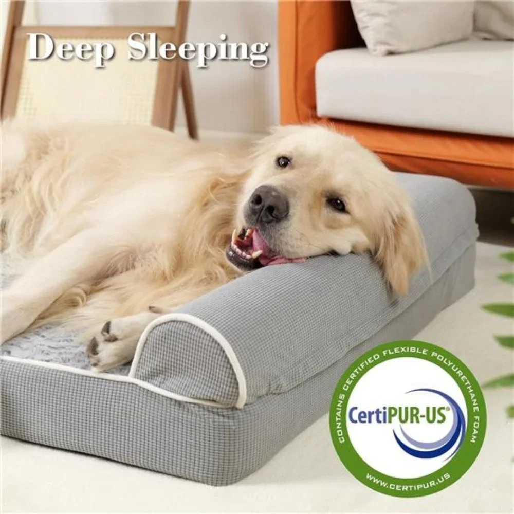 Orthopedic Dog Beds for Large Dogs, Waterproof Lined Egg Crate Foam Pet Bed Mat